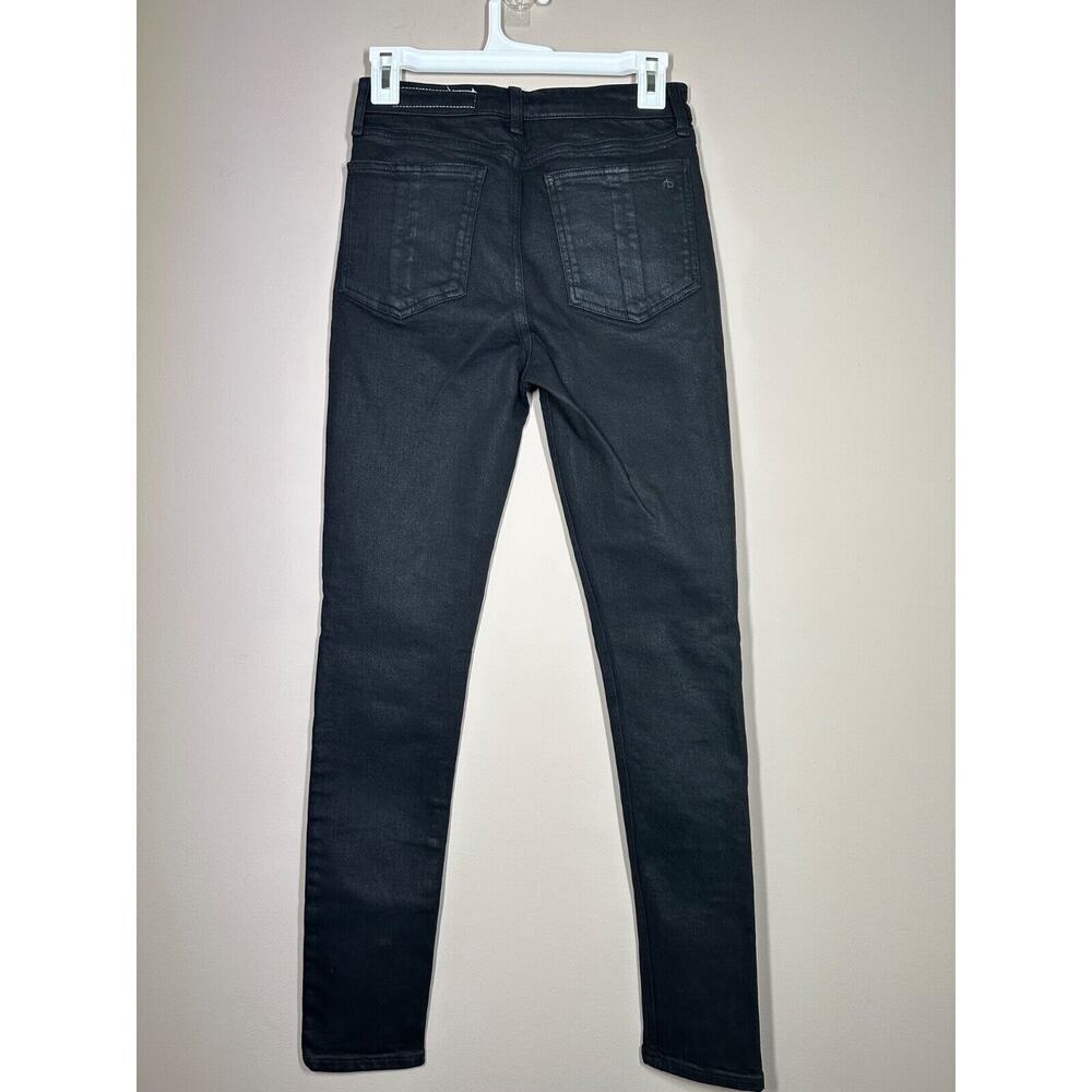 Rag & Bone Nina Coated High-Rise Skinny Jeans Black SZ 26 - Picture 3 of 10